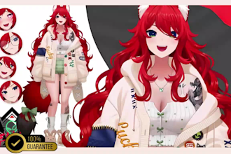 design and rig live 2d vtuber model 2dvtuber model vtuber commission 2d anime