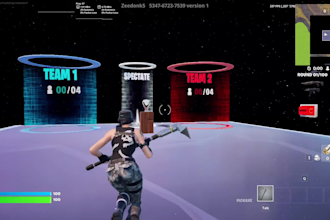 create you a fortnite 1v1 to 4v4 zonewars map using uefn