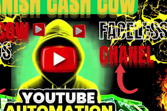 configurar un canal de cash cow, sin rostro y videos para la automatizacion de