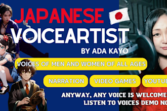 record japanese voice overs for ads, games, animation