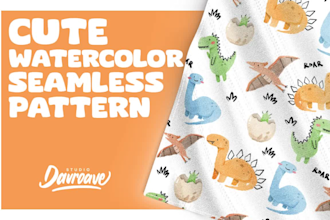 design cute seamless pattern with watercolor style