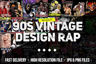 design a vintage 90s bootleg rap tee