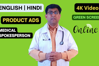 be medical spokesperson, doctor in hindi with green screen bg in 4k