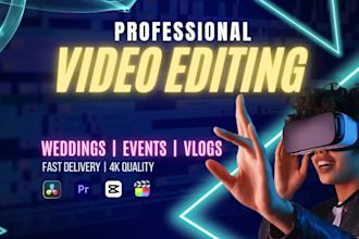 professionally edit your wedding, event or travel videos