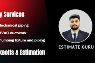 provide mep takeoffs and construction cost estimation