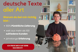 be your professionell german text writer on any topic