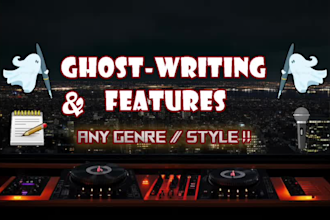 ghostwrite or features fire rap verses or hooks any style