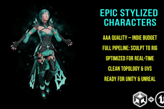 create stylized game ready 3d character for unity or unreal