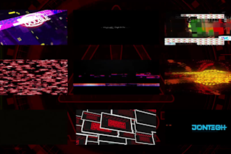 do glitched dj logo visuals in warning, error style