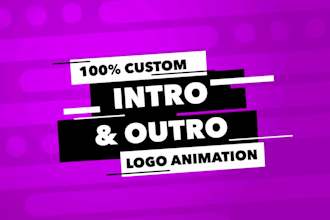 make a youtube podcast intro outro video, and logo animation