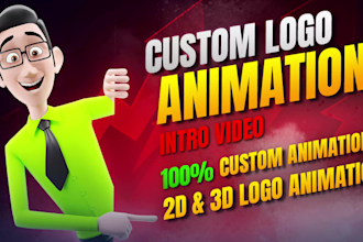 do custom logo animation video and youtube intro video editing