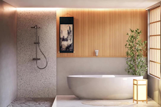 interior design bathroom, modeling and 3d rendering