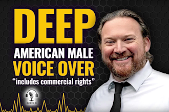 record a professional deep american male voice over