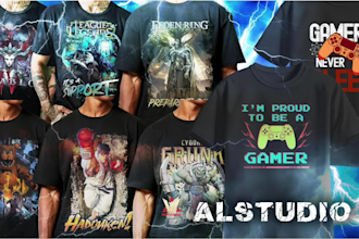 design your gaming characters t shirt or hoodie design