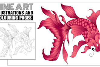 vector line art drawing or outline any image,sketch,product