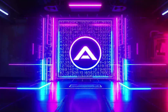 create a futuristic neon glowing surface abstract animation with stunning vfx