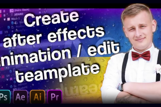 make a unique custom animation, motion graphics or edit after effects template