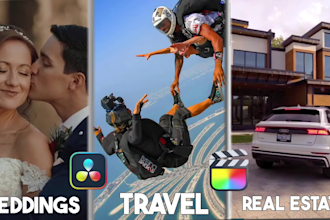 professionally edit real estate, travel, wedding videos, etc