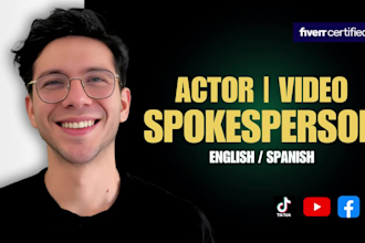 be your video ugc spokesperson in english or spanish