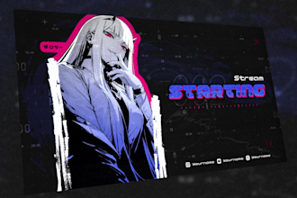 create a anime tech girl overlay streaming pack