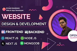 build custom website with html, css, react js, next js, mern stack web developer