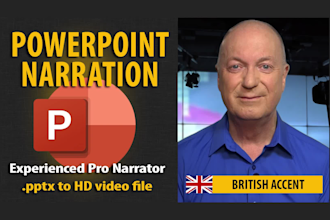 convert your powerpoint to a video with british english voice over