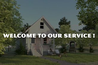 do photorealistic 3d architectural rendering for your modern farmhouse exterior