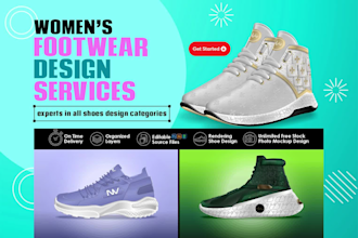 create techpack and render women shoe design for manufacture