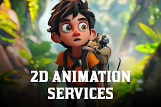 make 2d character animation and  2d cartoon animation