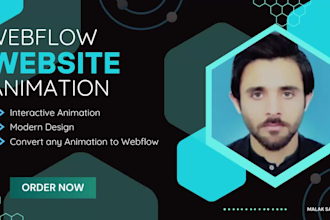 create interactive animation for webflow website