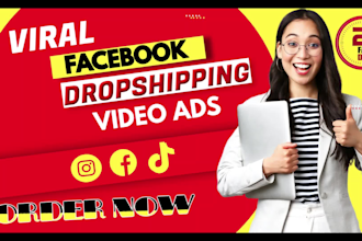 create awesome facebook dropshipping video ads, tiktok ads