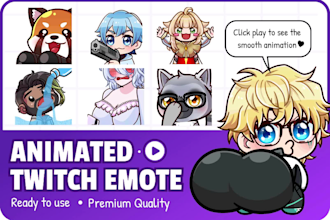create custom twitch discord animated emotes in chibi style