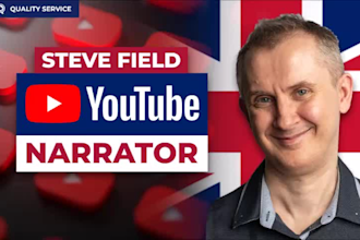 create engaging british male narration or voice over for youtube videos no ai