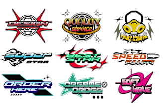 create custom and shiny y2k logo and streetwear designs