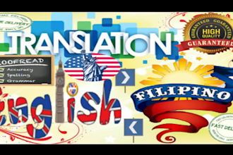 professionally translate english to filipino or tagalog
