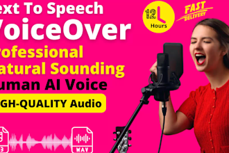 create natural text to speech ai human audiobook tts voiceover low price