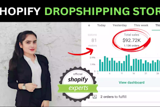 build shopify dropshipping store or shopify store design