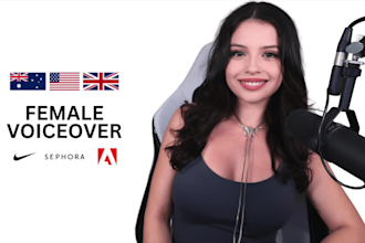 professionally record your american female voice over