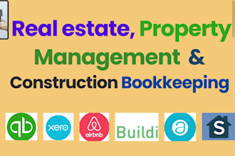 real estate, rental, fliping, airbnb, construction, and property bookkeeping
