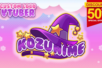 design a logo cute kawaii vtuber in anime style for streamer