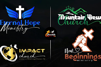 be create best christian ministry or modern church logo design