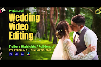 do cinematic wedding highlights film or full length wedding video editing