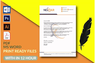 create editable custom business letterhead word template