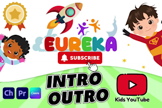 create kids intro, outro, logo animation for youtube kids channels