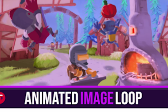 animate loop your image, drawing, photo or illustration, in cut out