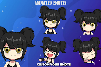 creat animated chibi emote for twitch,discord