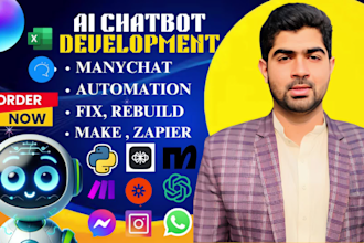 develop ai chatbots using manychat, voiceflow and chatgpt for social media apps