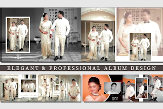 design a luxury custom wedding and event album, print ready