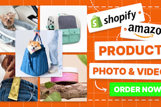 create product photos, listing images, videos for amazon and shopify