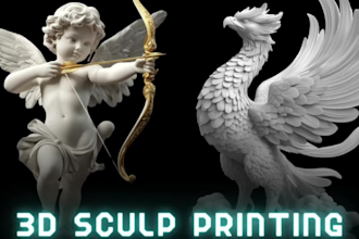 sculpt 3d for printing, statue, mascot, action figure, toy, and rendering
